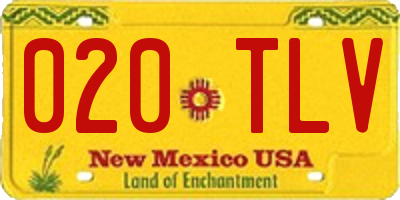 NM license plate 020TLV