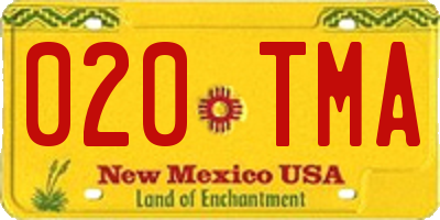 NM license plate 020TMA