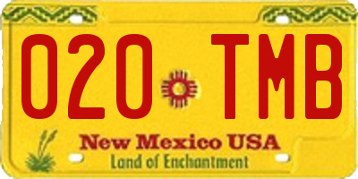 NM license plate 020TMB