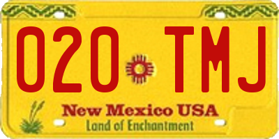 NM license plate 020TMJ