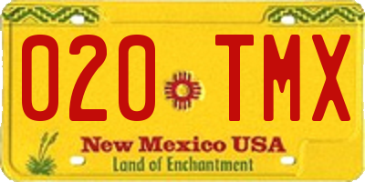 NM license plate 020TMX