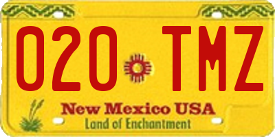 NM license plate 020TMZ