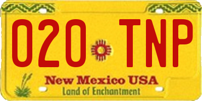 NM license plate 020TNP