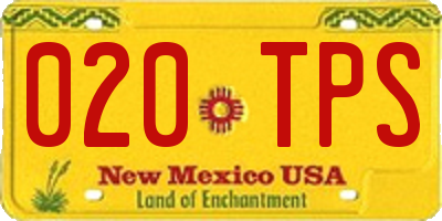 NM license plate 020TPS
