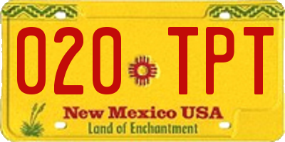 NM license plate 020TPT