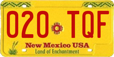 NM license plate 020TQF