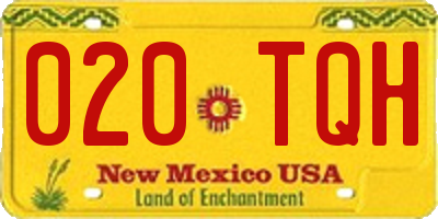NM license plate 020TQH