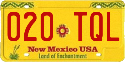 NM license plate 020TQL