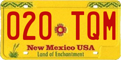 NM license plate 020TQM