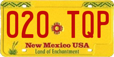 NM license plate 020TQP