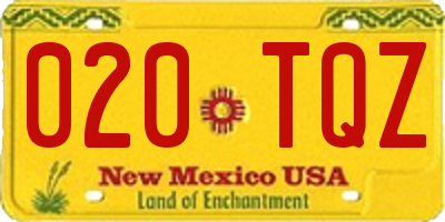 NM license plate 020TQZ