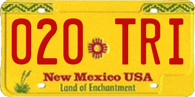 NM license plate 020TRI