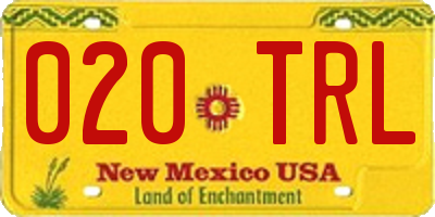 NM license plate 020TRL