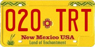 NM license plate 020TRT