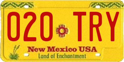 NM license plate 020TRY