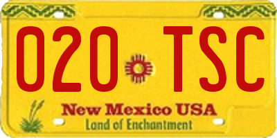 NM license plate 020TSC