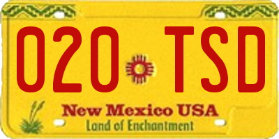 NM license plate 020TSD