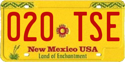 NM license plate 020TSE