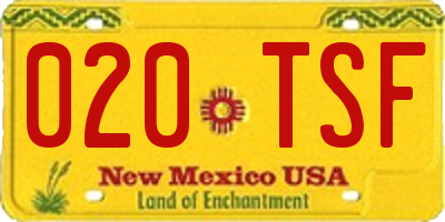 NM license plate 020TSF