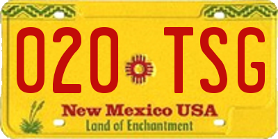 NM license plate 020TSG