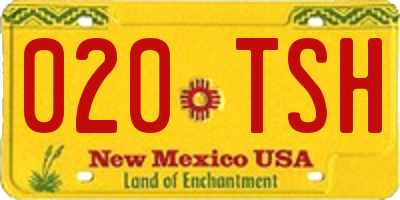 NM license plate 020TSH