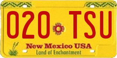 NM license plate 020TSU