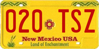 NM license plate 020TSZ