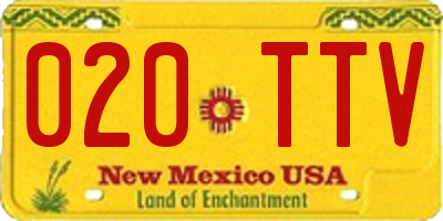 NM license plate 020TTV