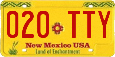 NM license plate 020TTY