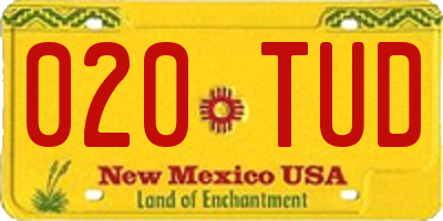 NM license plate 020TUD