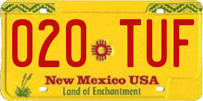 NM license plate 020TUF