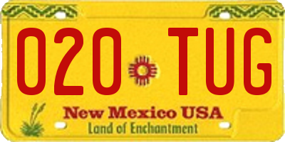 NM license plate 020TUG
