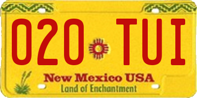 NM license plate 020TUI