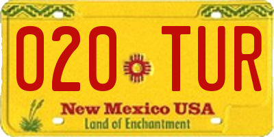 NM license plate 020TUR