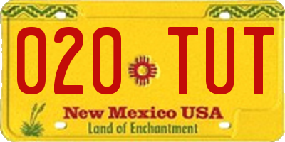 NM license plate 020TUT