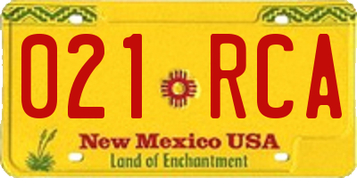 NM license plate 021RCA