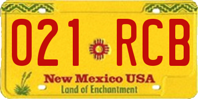 NM license plate 021RCB
