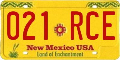 NM license plate 021RCE