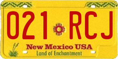 NM license plate 021RCJ
