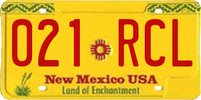 NM license plate 021RCL