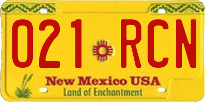 NM license plate 021RCN