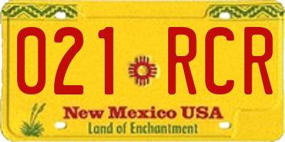 NM license plate 021RCR