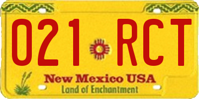 NM license plate 021RCT