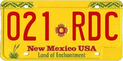 NM license plate 021RDC