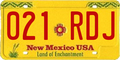 NM license plate 021RDJ