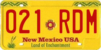 NM license plate 021RDM