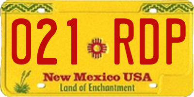 NM license plate 021RDP