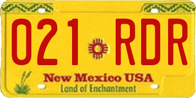 NM license plate 021RDR