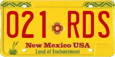 NM license plate 021RDS