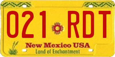 NM license plate 021RDT